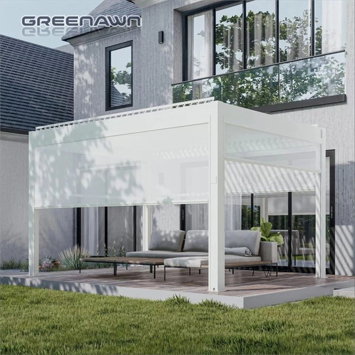 Outdoor White Bioclimatic Pergola